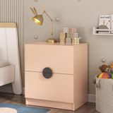 Mesa De Cabeceira Infantil Com 2 Gavetas Joy Kids Cabecasa Madeiramadeira Salmão