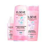 Kit Elseve Glycolic Gloss Com Shampoo 200ml + Condicionador 200ml + Sérum 100ml