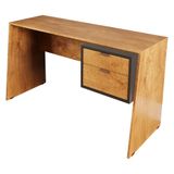 Escrivaninha Versa Mesa Para Computador Com 2 Gavetas Naturale/preto Fosco