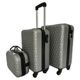 Kit De 3 Malas De Viagem Cinza Resistente