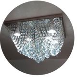 Lustre Para Sala De Cristal Legítimo Com Base De Aço Inox 40x40 Cm - Transparente