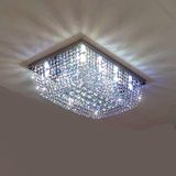 Lustre Para Sala Quarto De Cristal Legítimo K9 Base Inox 60x40 Cm