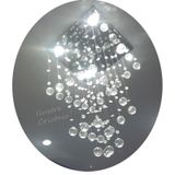 Lustre Para Sala De Cristal Legítimo K9 Base Inox 50 Cm Alt