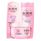 Kit Elseve Glycolic Gloss Com Shampoo 400ml + Condicionador 400ml + Máscara 300g