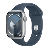 Apple Watch Series 9 Caixa Prateada De Alumínio 45mm Pulseira Esportiva Azul - Tempestade M/g