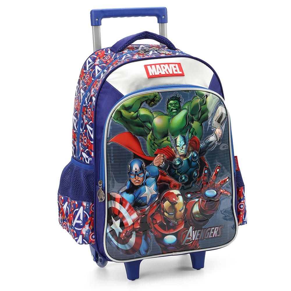 Mochila De Rodinhas Sem Alça Luxcel Avengers Azul