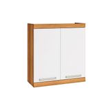 Armário Aéreo P/ Cozinha Burguesa Premium C/ 2 Portas 80cm Freijó/branco - Nesher