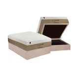 Conjunto Box Baú Casal: Colchão Molas Luckspuma Masterpocket Ensacadas Comfortable Dream + Base Crc Suede Clean(138x188)