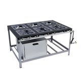 Fogao 6 Bocas Duplo Gas Glp M19 40x40 9cm Forno Metalmaq