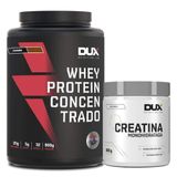 Kit Whey Protein Concentrado Dux 900g Pote Cookies + Creatina Monohidratada Pote 300g Dux