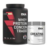 Kit Whey Protein Concentrado Dux 900g Pote Baunilha + Creatina Monohidratada Pote 300g Dux