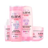 Kit Elseve Glycolic Gloss Com Shampoo 400ml + Condicionador 400ml + Máscara Capilar 300g + Sérum 100ml