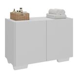 Gabinete Armário De Banheiro 62,5cm 2 Portas Com Pés Multimóveis Mp5046 Branco Branco