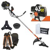 Roçadeira Á Gasolina Terra Grh 430 Cor Preta 43cc 1,7hp Alta Rotação E Potência Ideal Para Manutenção De Áreas Verdes, Gramados E Jardins