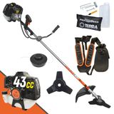 Roçadeira Profissional Á Gasolina Terra Grh430 43cc 1,7hp Alta Rotação E Performance Ideal Para Limpeza E Manutenção De Rodovias E Áreas Públicas