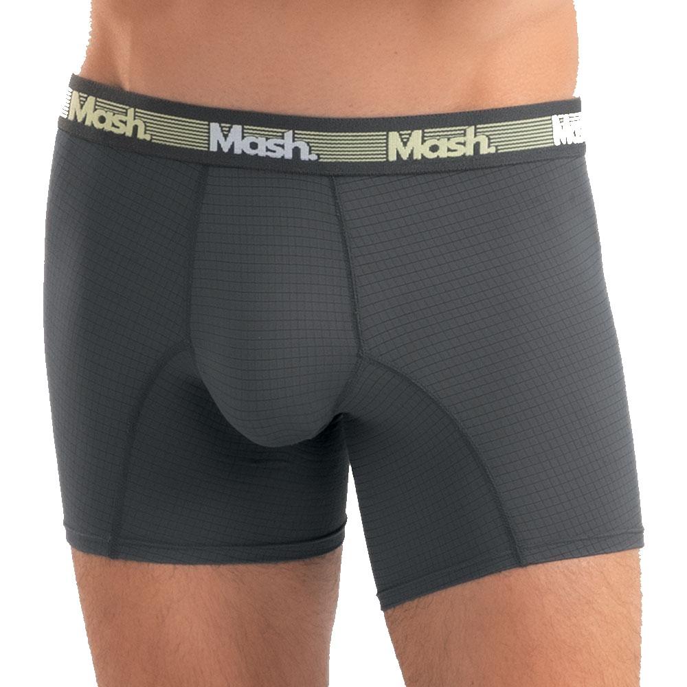 Cueca Boxer Longa Microfibra Active  - Cinza Escuro - M