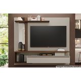 Home P/tv Até 60 Polegadas Treviso C/ Prateleira E Nicho 180x153cm Off White/savana - Permóbili