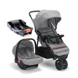 Carrinho Com Bebê Conforto Travel System Breeze Trio Cinza Infanti