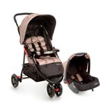 Carrinho Com Bebê Conforto Travel System Toffy Duo Cosco Bege