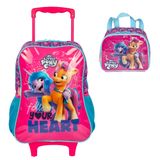 Kit Mochila Rodinha Lancheira Sestini My Little Pony Rosa