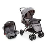 Carrinho Com Bebê Conforto Travel System Choice Voyage Cinza Melange