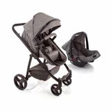 Carrinho Com Bebê Conforto Travel System Vip Duo Pro Voyage 0 A 15 Kg Cinza Mescla