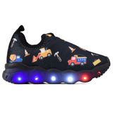 Tenis Infantil De Led Meninos Calce Facil Elastico Light