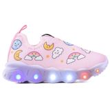 Tenis Infantil De Led Meninas Calce Facil Elastico Light