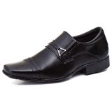 Sapato Social Masculino Bico Quadrado Palmilha Eva Macia Confortavel Solado Borracha Costurado