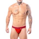 Cueca Jockstrap Arrastão Vermelho Com Elastico Bicolor | Steves Designer