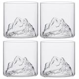 Jogo Com 4 Copos De Vidro Com Fundo Everest P/ Bebidas 175ml
