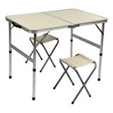 Mesa Dobrável De Aluminio Tipo Maleta 2 Banquetas 322414 Kala