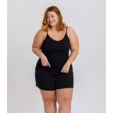 Pijama Alça Feminino Plus Mensageiro Dos Sonhos Preto Xgg