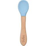 Colher Infantil De Bambu E Silicone Azul - Buba