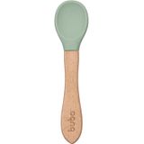 Colher Infantil De Bambu E Silicone Verde - Buba