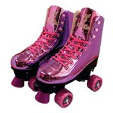 Patins Shine Ajustável  Com 4 Rodas Roxo Platinado Brilhante - Fenix