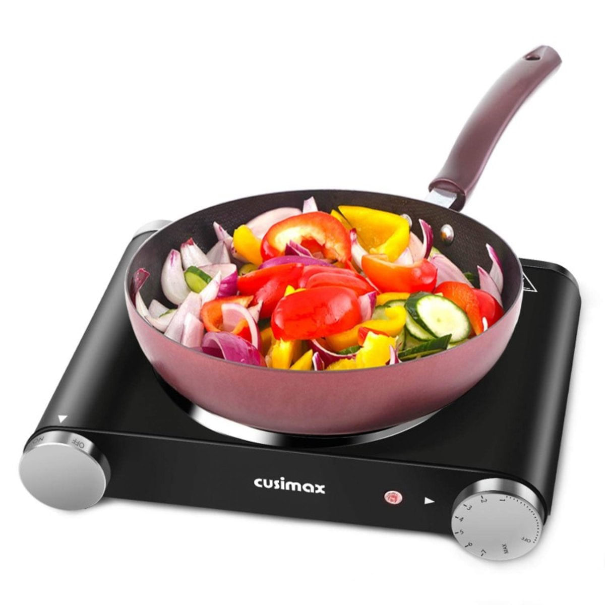 Cooktop Fogão Elétrico Queimador Portátil 1500W Controle de Temp. Ajustável Fácil limpar