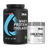 Kit Whey Isolado 900g Sabor Morango Dux + Creatina Monohidratada 300g Dux