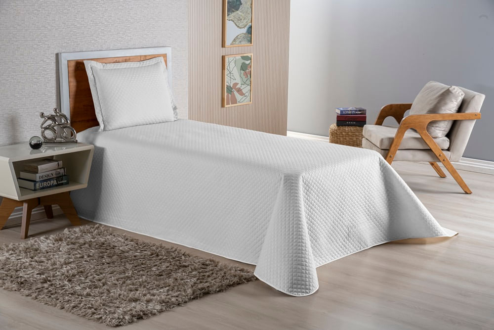 Kit Colcha Cobre Leito Cama Solteiro 2 Peças Dubai Liso Matelada