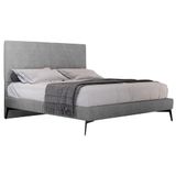 Cama Casal King Com Cabeceira 199cm Pés Metálicos Elisa S05 Veludo Cinza - Mpozenato