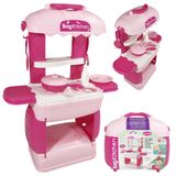 Mini Cozinha Infantil Rosa Maleta De Brinquedo Bag Kitchen