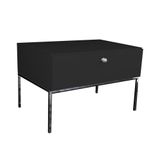 Mesa de Cabeceira com 1 Gaveta Grande Preto MDF
