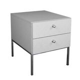 Mesa de Cabeceira com 2 Gavetas Branco MDF