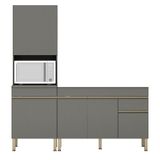 Paneleiro E Balcão Gabinete Sem Tampo 150cm Lina K02 Gris - Mpozenato