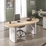 Mesa Para Escritório Artany Tamburato Organic Cor Carvalho Com Branco