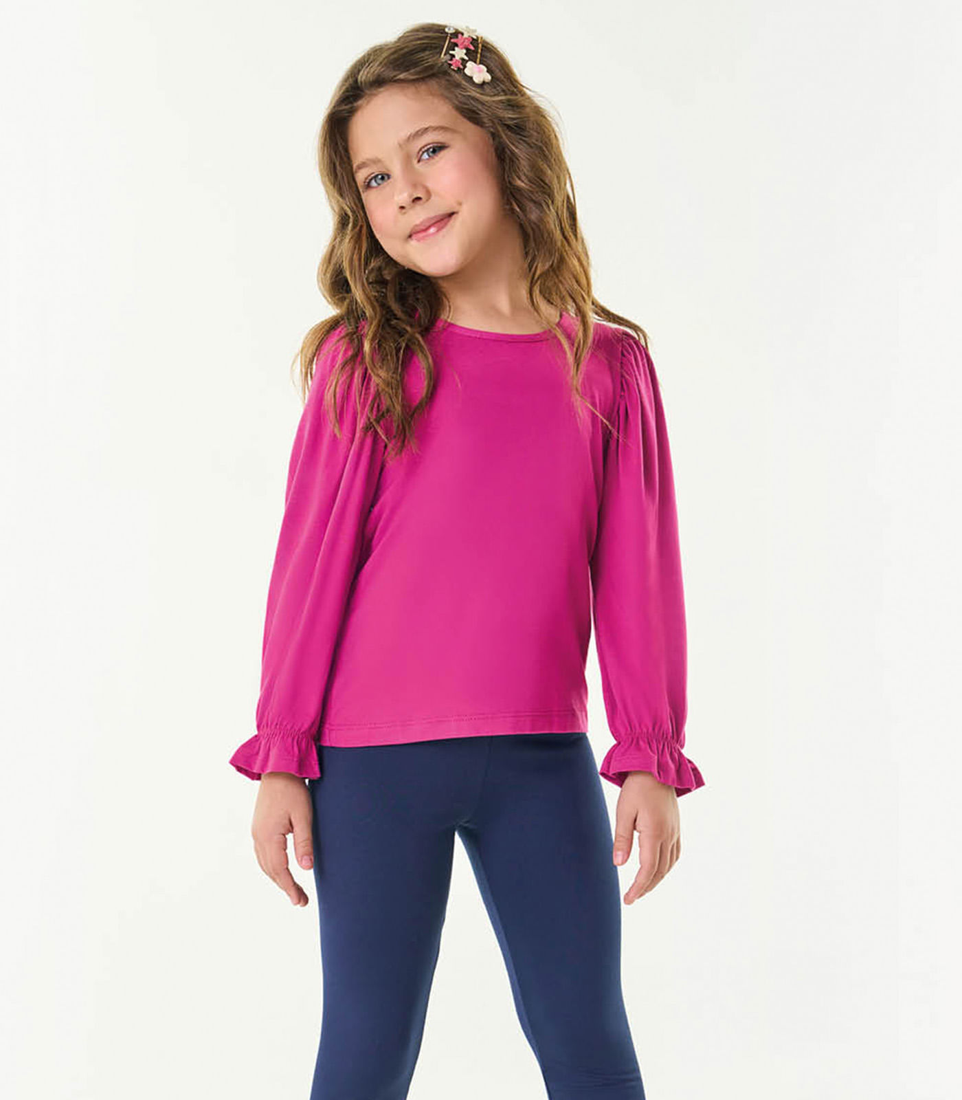 Blusa Manga Longa Feminina Frufru Trick Nick Rosa 8