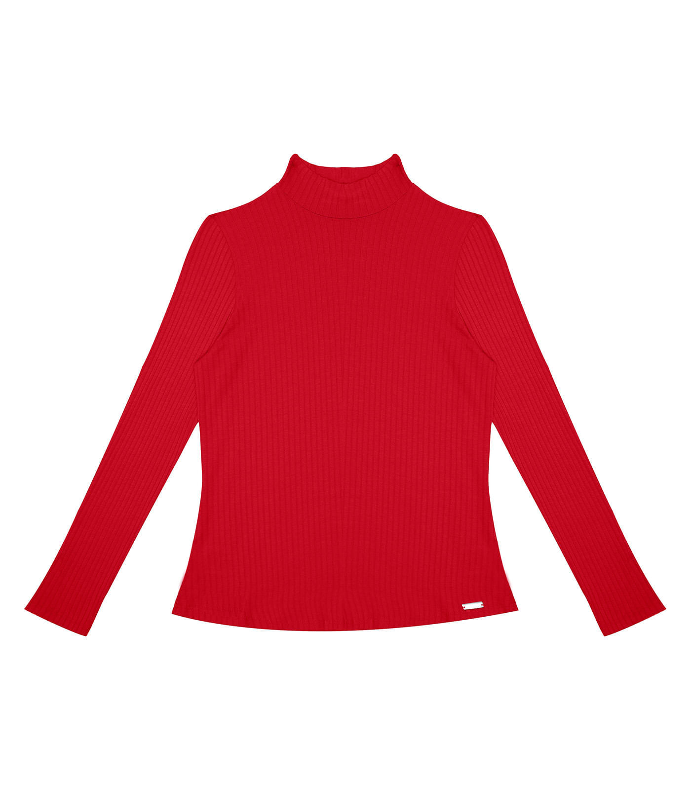 Blusa Manga Longa Canelada Rovitex Vermelho G