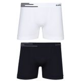 Kit Cueca Boxer Microfibra Lupo - Branco/preto - 00436 | Pau A Pique Kit Cueca Boxer 00436 - Branco/preto - M