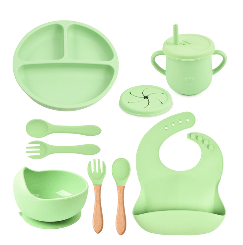 Kit Prato Bebe Infantil Introdução Alimentar Completo 9 Pcs