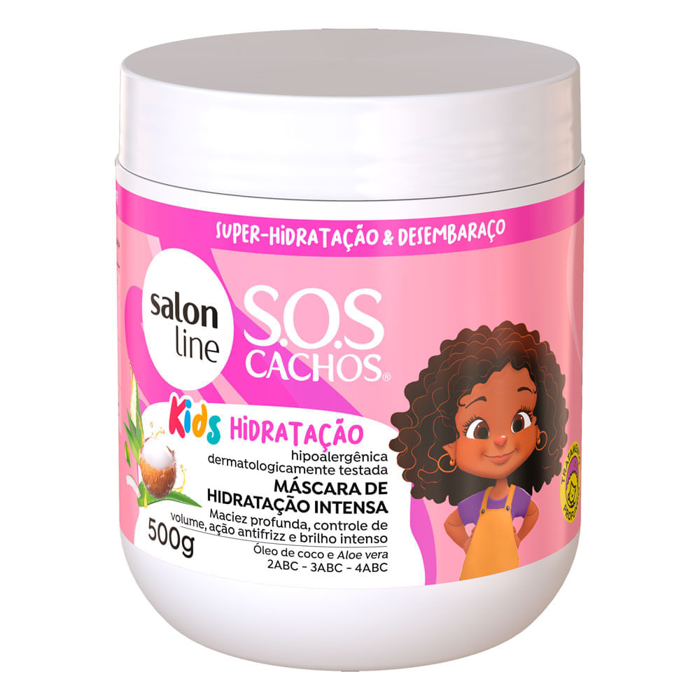 Máscara De Hidratação Salon Line S.o.s Kids Óleo De Coco E Aloe Vera 500g